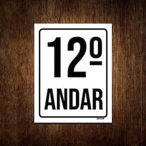 Kit 10 Placas Sinalização Ambiente Identificação 12º Andar
