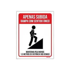 Kit 10 Placas - Apenas Subida Rampa Sentido Único