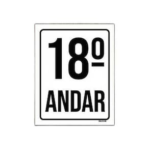 Kit 10 Placas Sinalização Ambiente Identificação 18º Andar