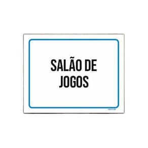 Kit 10 Placas Ambiente Sinalização Setor Salão De Jogos