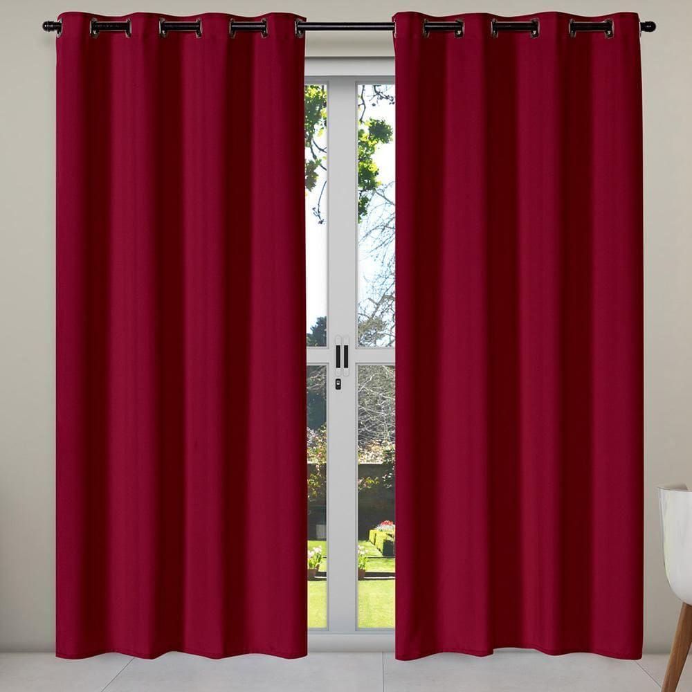 Cortina Isa Varão Tecido Oxford 4,00Mx2,50M Vermelho