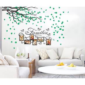 Adesivo Decorativo Para Fotos Família e Árvore com Folhas