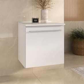Balcão para Cozinha Fit 60 Lado Esquerdo le com Aramados com Tampo Branco
