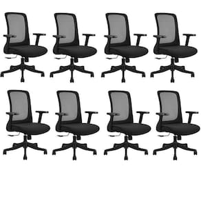 Conjunto com 8 Cadeiras para Escritório Diretor Boston Office Nr17 Preto
