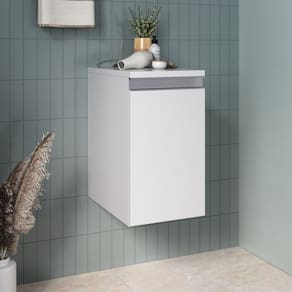 Módulo Slim para Banheiro com Cesto Branco