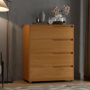 Cômoda em Mdf com 4 Gavetas 80cm X 104cm X 45cm Monet Marrom