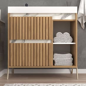 Gabinete de Banheiro 80cm com Lavatório Ref 890 Itapuã/Thassos