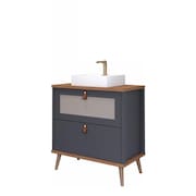 Gabinete Para Banheiro Vêneto Titanium/Freijó MGM Móveis 60cm