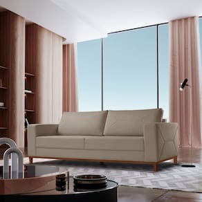 Sofá 3 Lugares Linho 200 Cm Roma Cinza