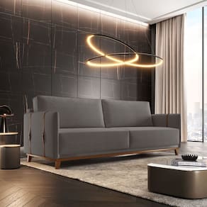 Sofá 3 Lugares Buclê 156 Cm Dubai Cinza
