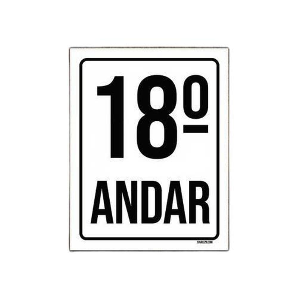 Kit 5 Placas Sinalização Ambiente Identificação 18º Andar