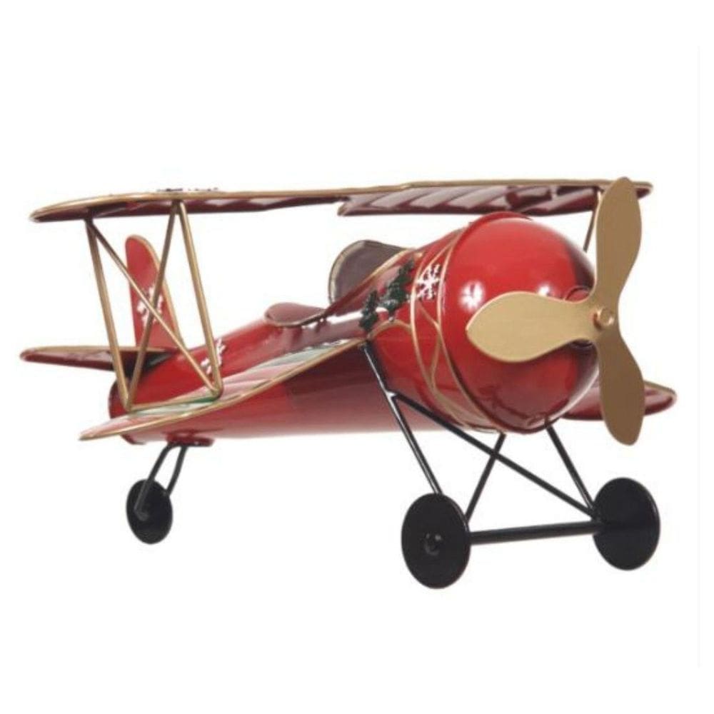 Avião Natalino Vermelho 35Cm 1044496 Cromus