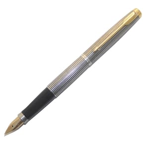Caneta Tinteiro Parker 75 Prata Esterlina Ouro 14K F Nos