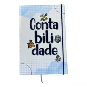 Caderno Sketchbook Grande Capa Profissões 21x14cm Contabilidade Miolo Sem Pauta Para Desenhar