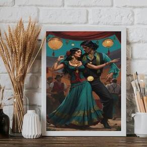 Quadro Ciganos Wladimir E Esmeralda 24X18Cm