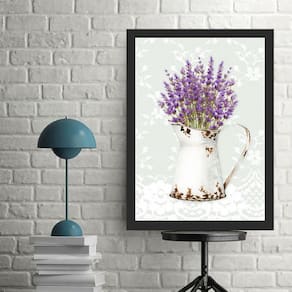 Quadro Decorativo Lavanda - Renda 33X24Cm - Com Vidro