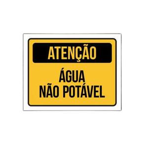 Placa De Sinalização Amarela Atenção Água Não Potável
