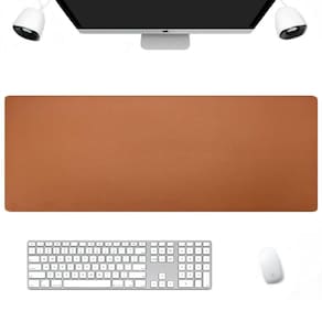 Deskpad Gamer Em Couro 100X30Cm + Porta Copo