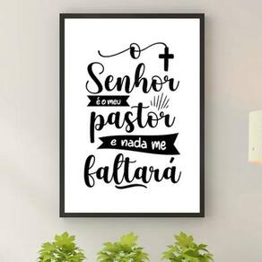 Quadro O Senhor É Meu Pastor - Minimalista 45X34Cm - Vidro