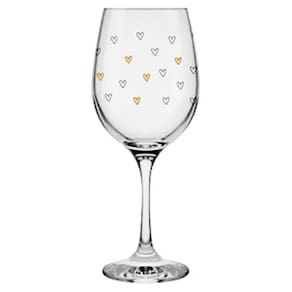 Taça de Vinho Barone Love Gold 490ml Coração 7056014 - Allmix