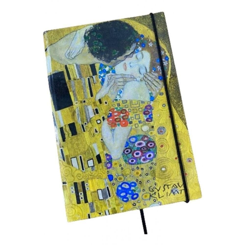 Caderno Sketchbook Grande Capa Obras De Arte 21x14cm Miolo Sem Linha Obra Da Capa O Beijo