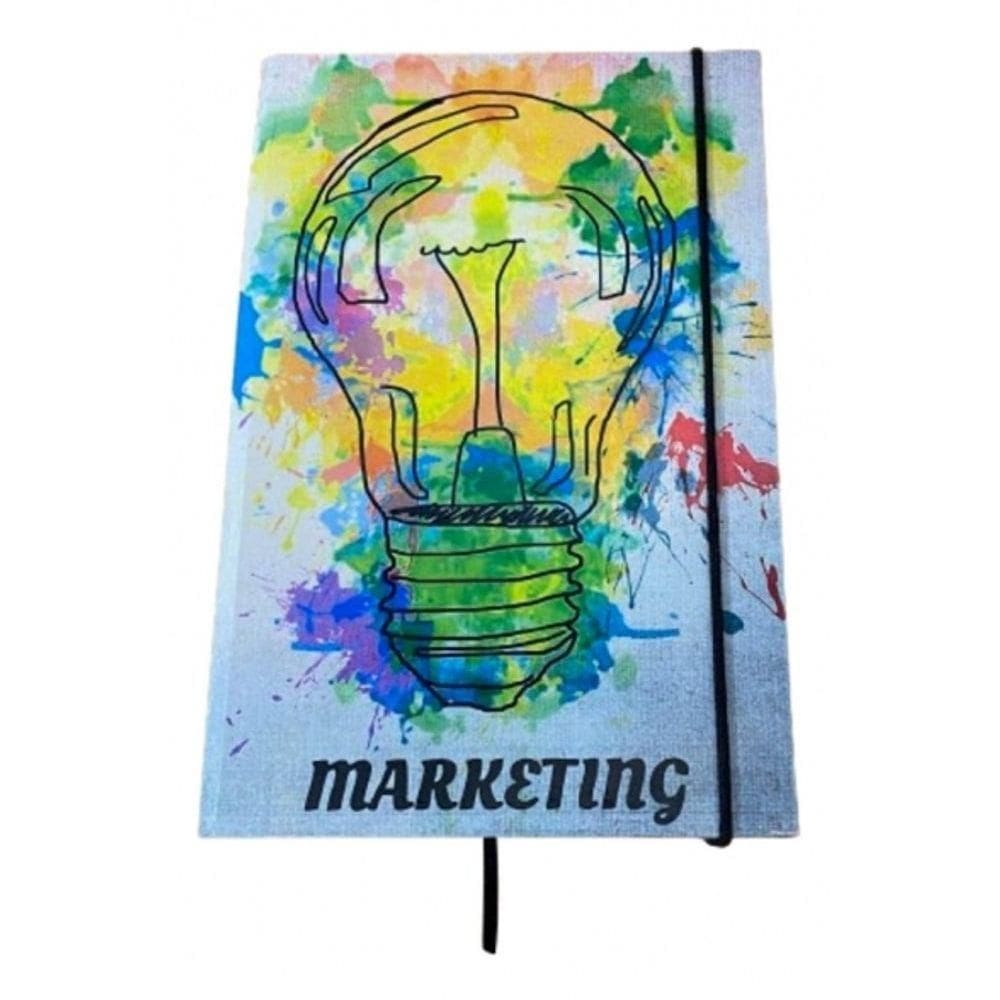 Caderno Sketchbook Grande Capa Profissões 21x14cm Marketing Miolo Sem Pauta Para Desenhar