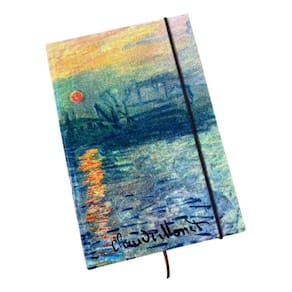 Caderno Sketchbook Grande Capa Impressão, Nascer Do Sol Monet 21x14cm Miolo Com Pauta Para Escrever