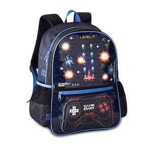 Mochila Video Game Com Luzes Bolsa Escolar Infantil Gamer