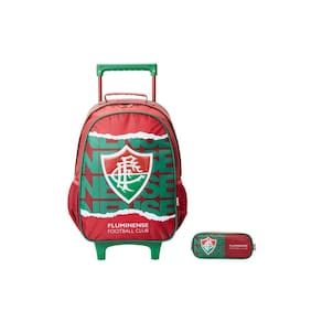 Kit Escolar Mochila De Rodinha + Estojo Triplo Fluminense