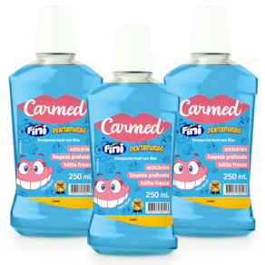 Kit 3 und Enxaguante Bucal Carmed Dentadura 250ml