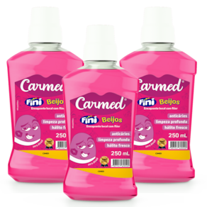 Kit 3 und Enxaguante Bucal Carmed Beijos 250ml