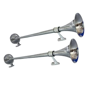 Kit Par Buzina Maritima 74Cm Completo 24V Válvula + Conexões