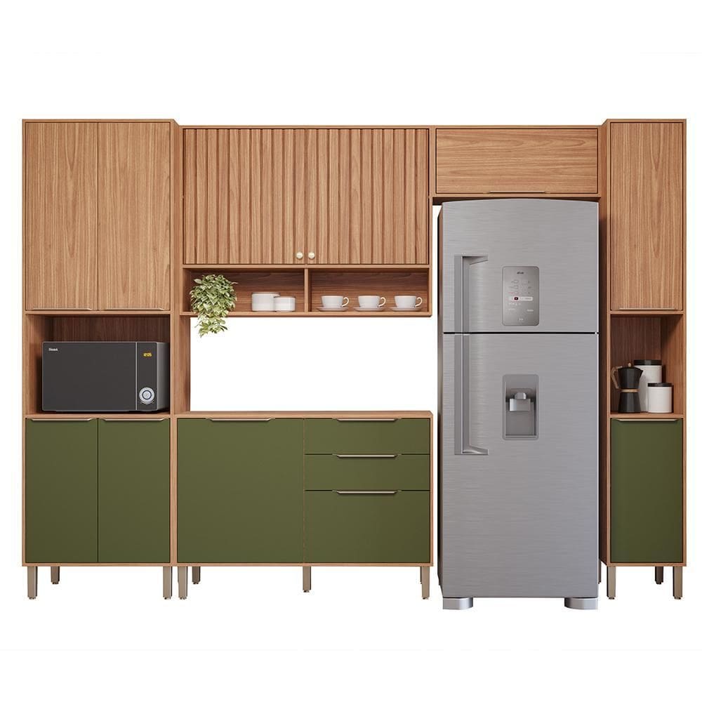 Cozinha Modulada Divina 5 Peças com Torre Quente 1 Forno e Paneleiro - MGM - Verde