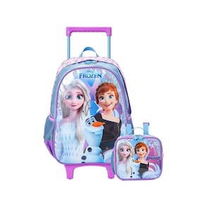Kit Escola Mochila De Rodinha + Lancheira Frozen