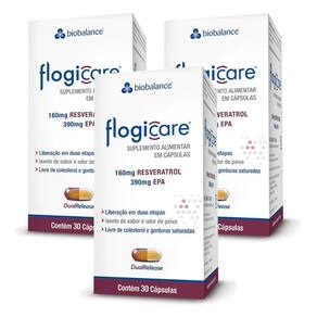 Kit 3 Flogicare Resveratrol Epa 30 Cáps Biobalance