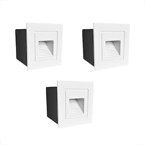 Kit 3 Balizador Embutir Parede Branco Mini Fachada Lup75