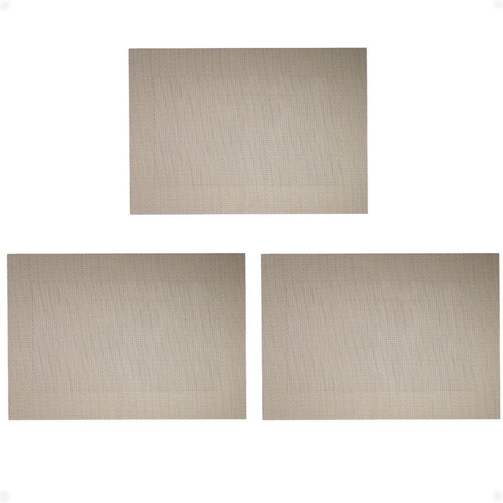 Kit 3 Lugar Americano Prático Resistente Em Frame 45X30 Nude