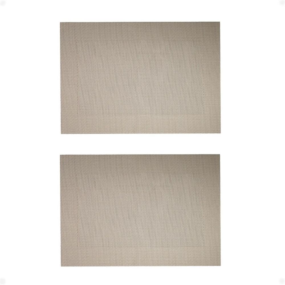 Kit 2 Lugar Americano Prático Resistente Em Frame 45X30 Nude