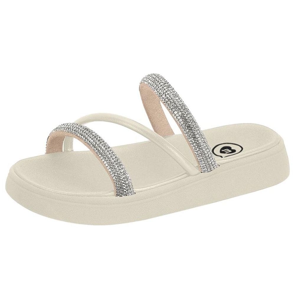 Chinelo Infantil Menina Fácil Calce Tira Brilhante Molekinha