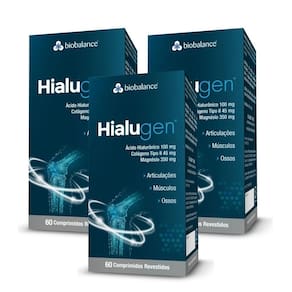 Kit 3 Hialugen Magnésio Colágeno Ácido Hialurônico