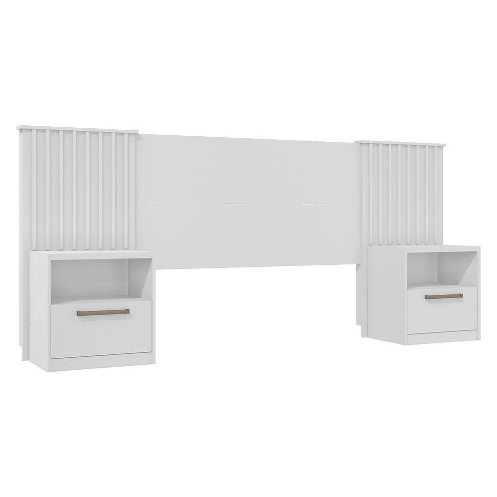 Cabeceira Casal Lucius Extensível Ripada - Caemmun - Branco