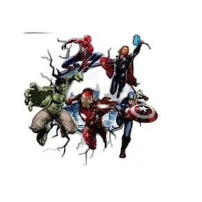 Adesivo De Parede Buraco Falso Vingadores Mod03