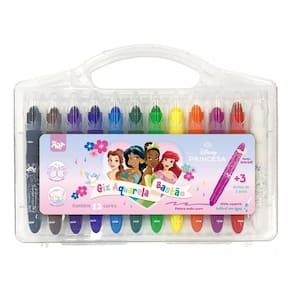 Giz De Cera Aquarela Retrátil Dac Art - Princesas - 12 Cores