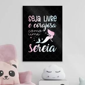 Quadro Seja Livre E Corajosa Como Uma Sereia 24X18Cm - Vidro
