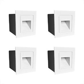 Kit 4 Balizador Branco Para Embutir Parede Mini Muro Lup75