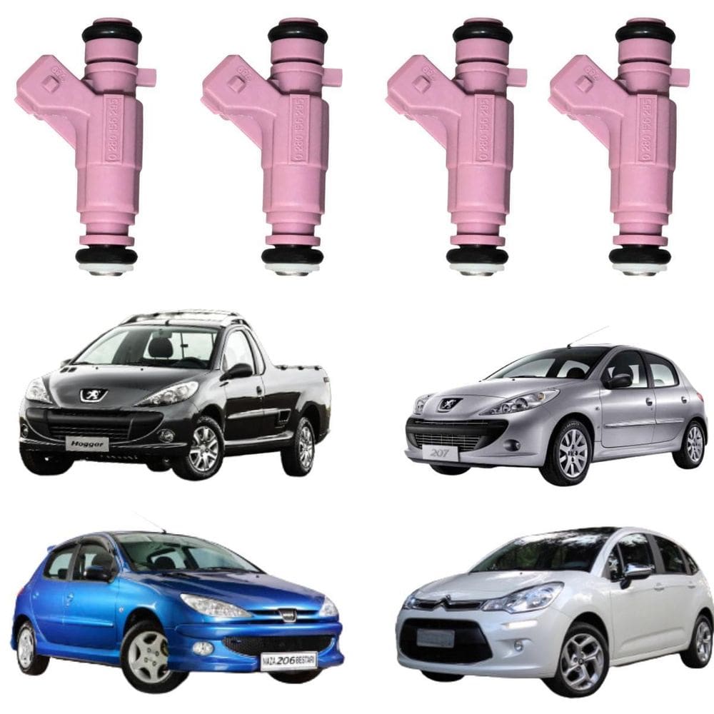 4 Bico Injetor Peugeot 206 207 Hoggar Citroen C3 2005 A 2014