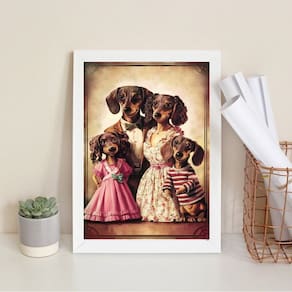 Quadro Dachshund Family 45X34Cm
