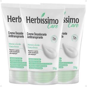 Kit Herbíssimo Care Monoi e Ácido Hialurônico: 3 Cremes Desodorante 55g