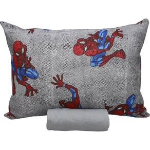 Jogo Cama 100% Algodão Homem Aranha Com Elástico Malha 2 Pçs
