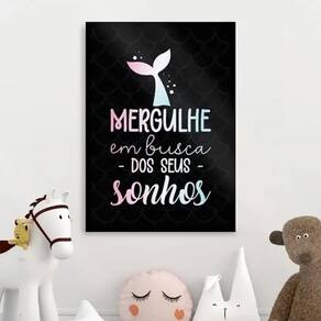 Quadro Mergulhe Em Busca Dos Seus Sonhos 24X18Cm - Com Vidro